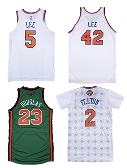 Lot of (4) New York Knicks Game Used Jerseys Including Courtney Lee, Raymond Felton, Toney Douglas & David Lee (MeiGray)